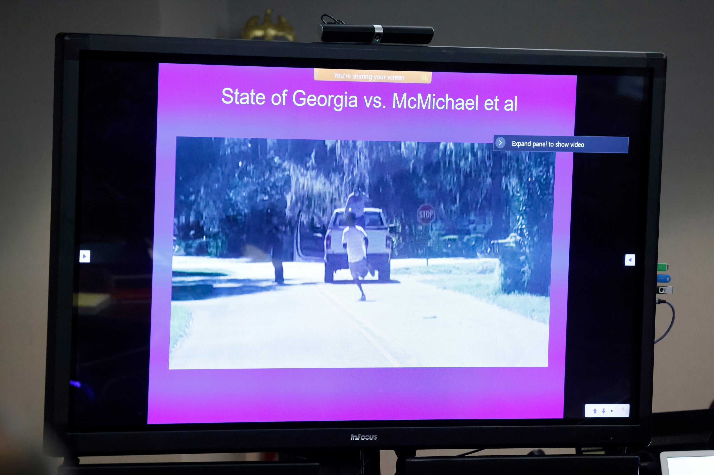 The footage of the shooting (seen being played in the courthouse) reignited racial justice protests