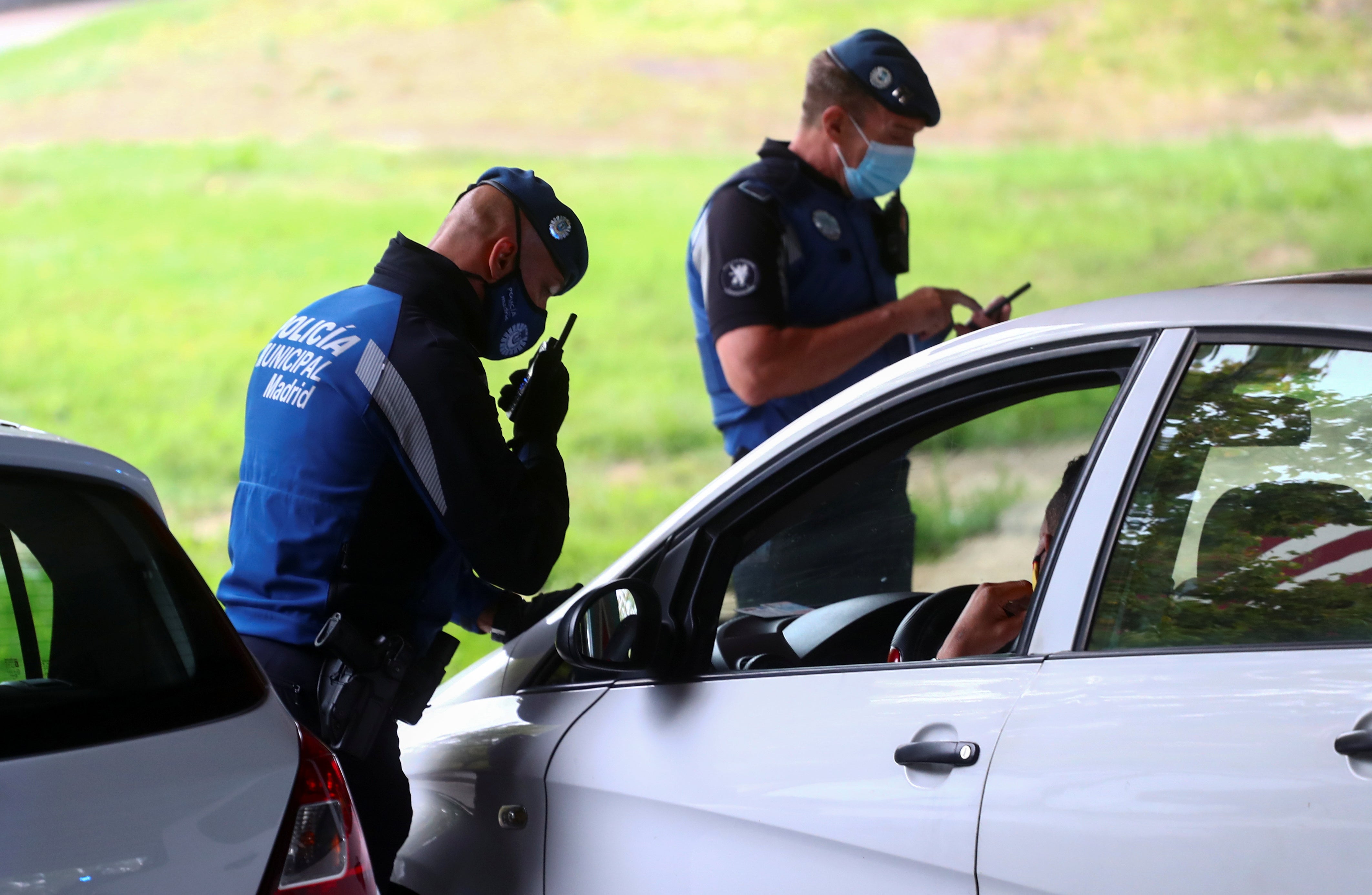 Police in Villaverde operate a Covid checkpoint in September last year