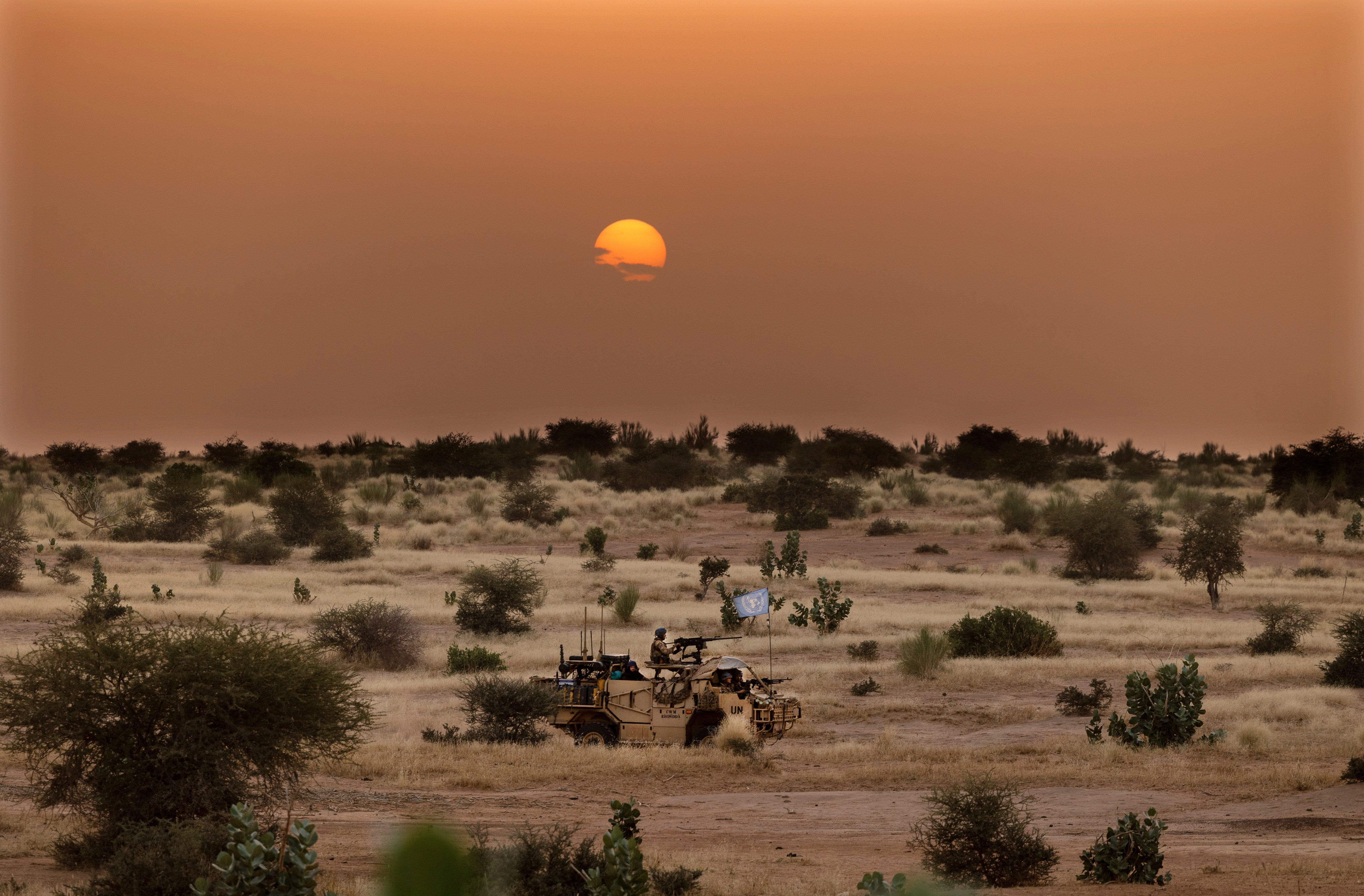 British troops from the 2nd Battalion Royal Anglian Regiment and the Queen’s Dragoon Guards operating as part of the UN-led Long Range Recognissance Group in Mali