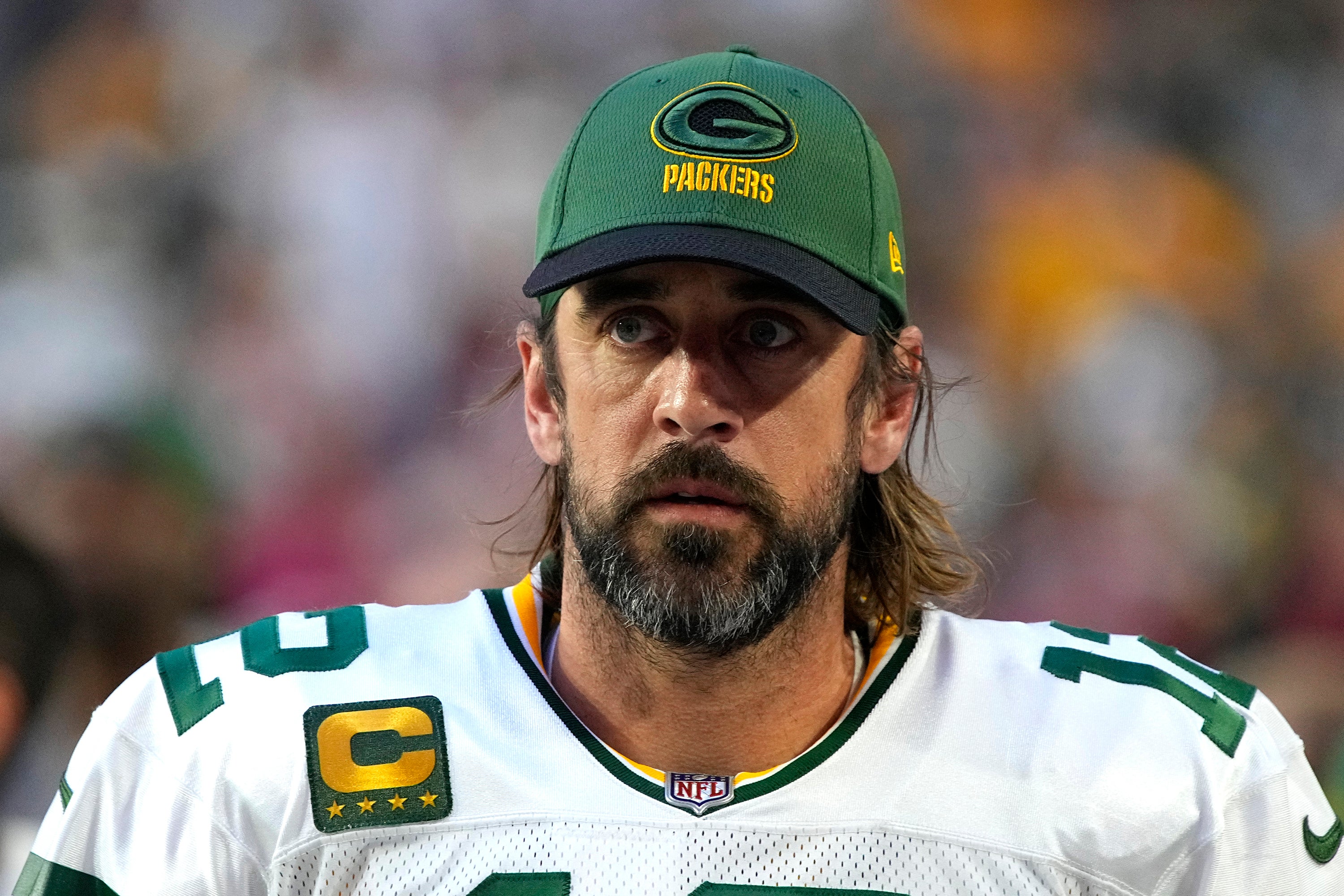 Green Bay Packers quarterback Aaron Rodger at a game against Arizona Cardinals