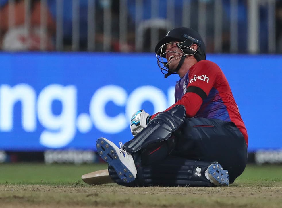 Jason Roy had to be helped from the field by England’s medics because of a calf injury (Aijaz Rahi/AP/PA)