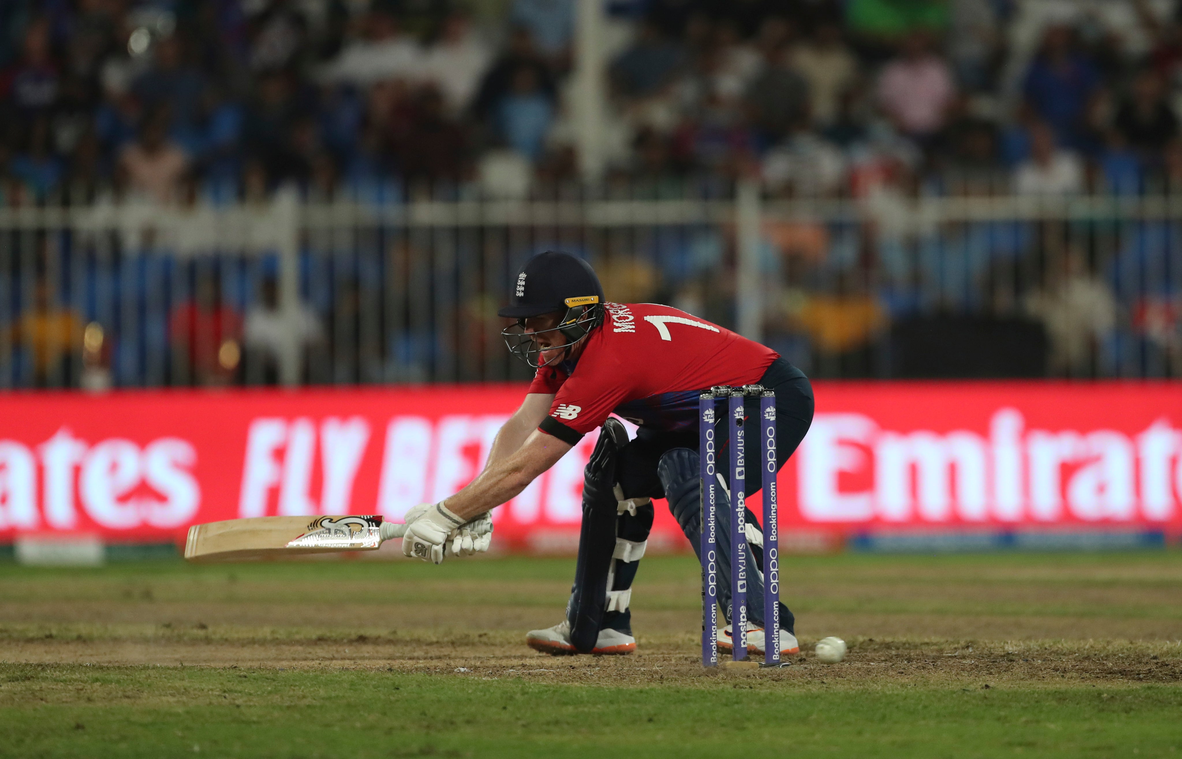 England captain Eoin Morgan could be without Jason Roy for the remainder of the T20 World Cup (Aijaz Rahi/AP)