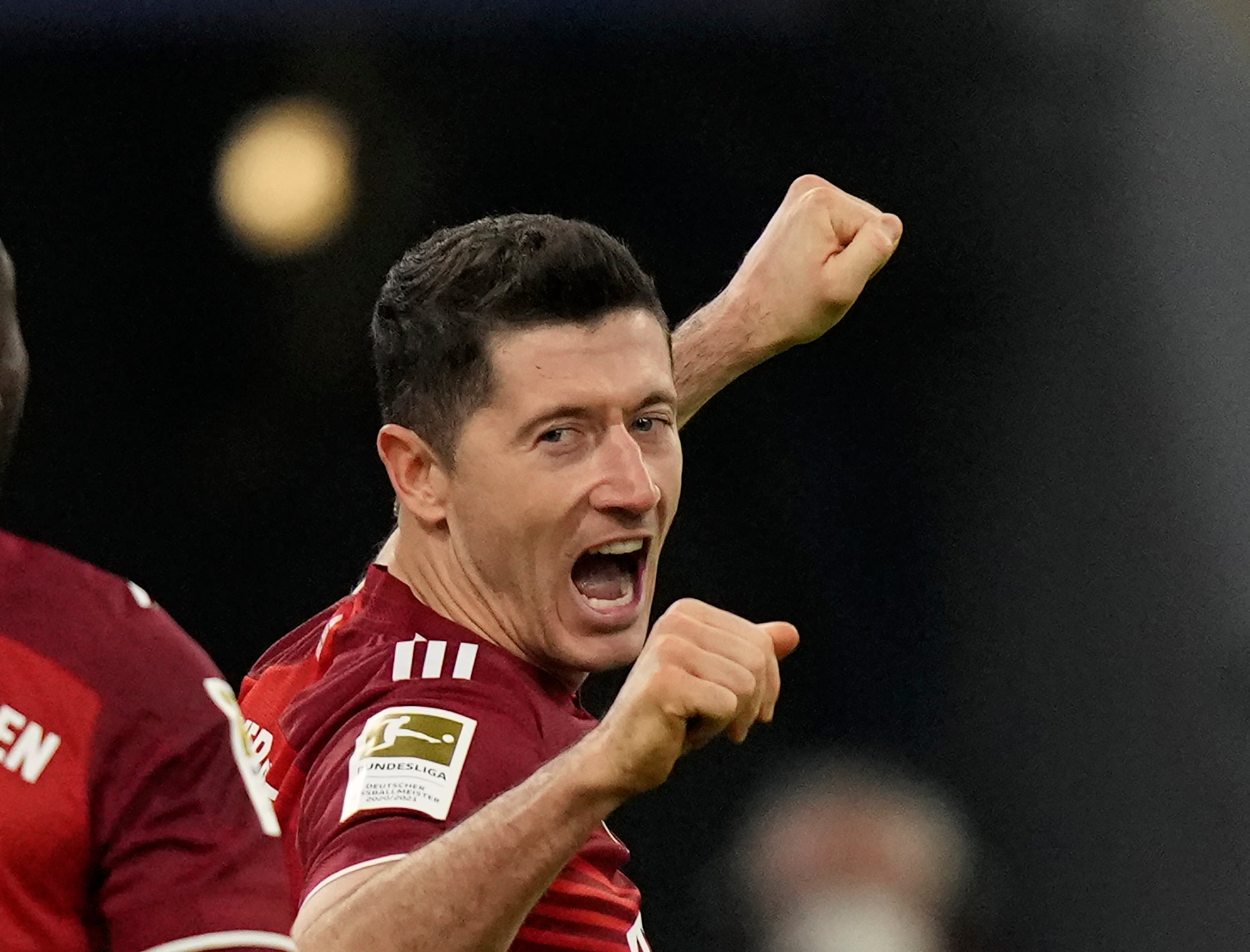 Robert Lewandowski scored his 60th goal of 2021 in Bayern Munich’s Bundesliga win on Saturday (Matthias Schrader/PA)