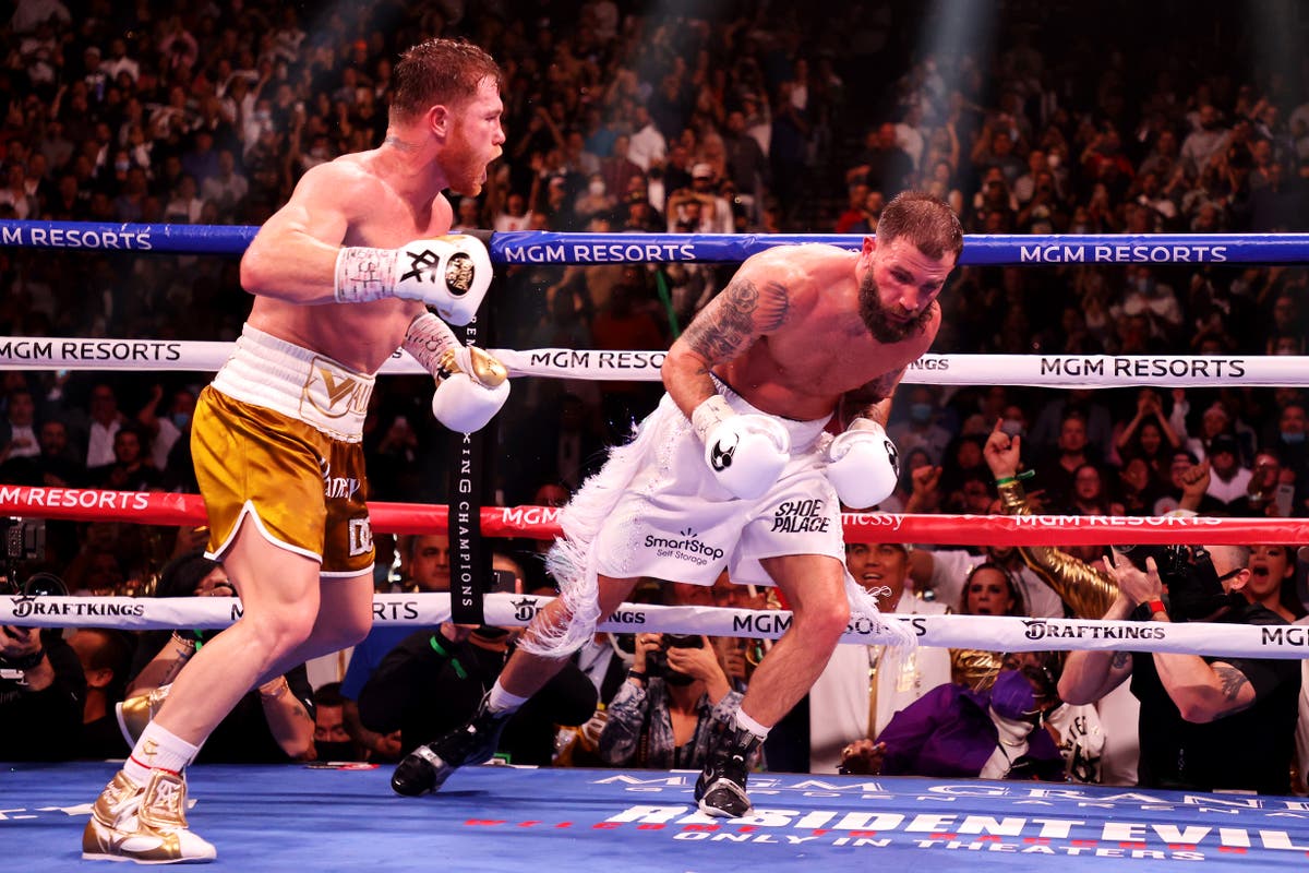 Canelo Alvarez cements his glistening legacy with devastating finish to end Caleb Plant’s resistance