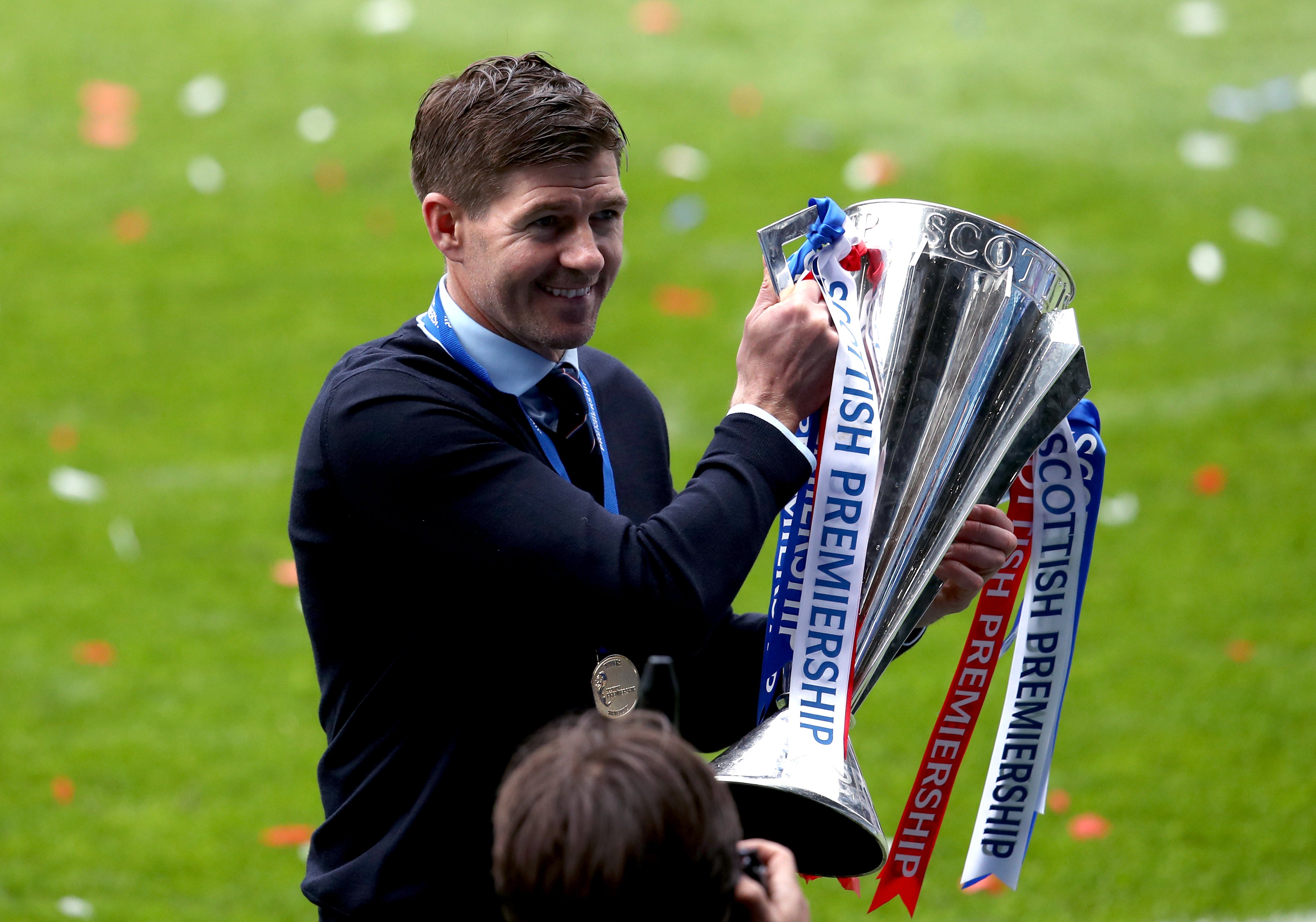 Steven Gerrard led Rangers to their first title in 10 years (Andrew Milligan/PA)