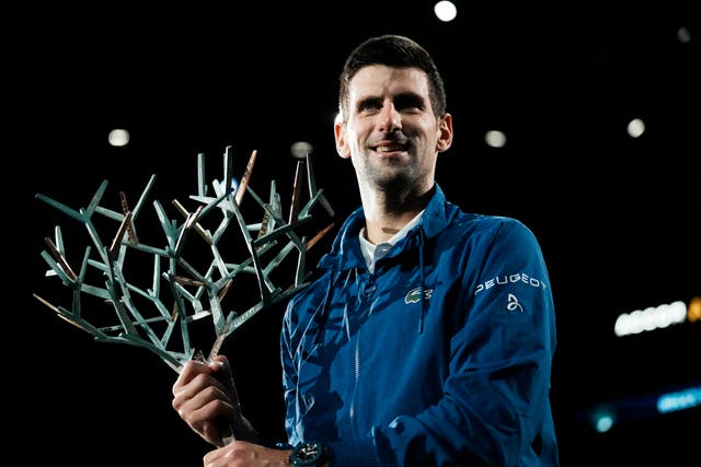 Novak Djokovic won the Rolex Paris Masters (Thibault Camus/AP)