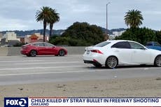 Toddler killed by stray bullet while sleeping in car on California highway