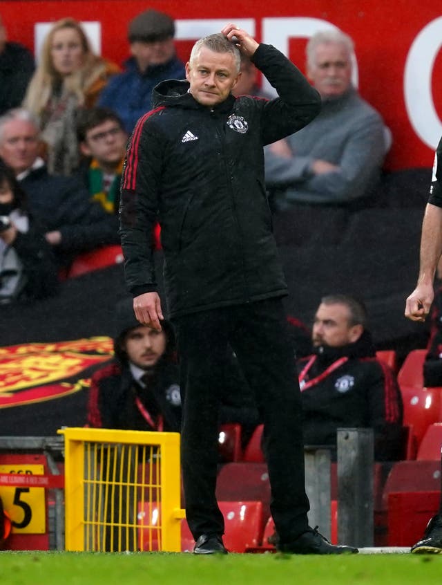 Ole Gunnar Solskjaer’s Manchester United were beaten 2-0 by Manchester City at Old Trafford on Saturday (Martin Rickett/PA).