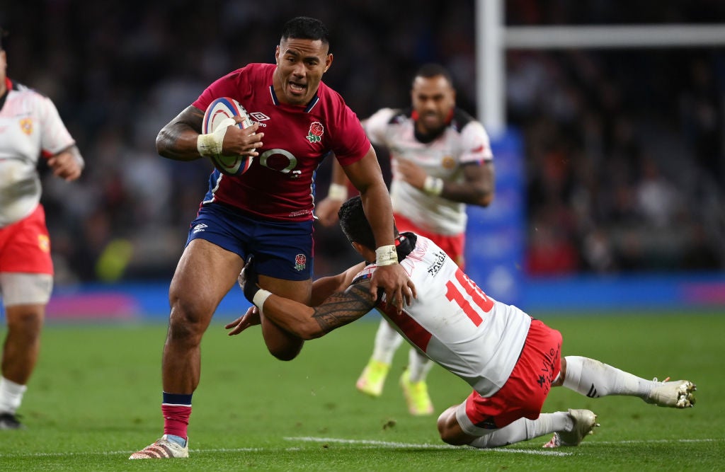Welcome back! Manu Tuilagi showed he was back to his rampaging best as he consistently broke Tonga’s lines
