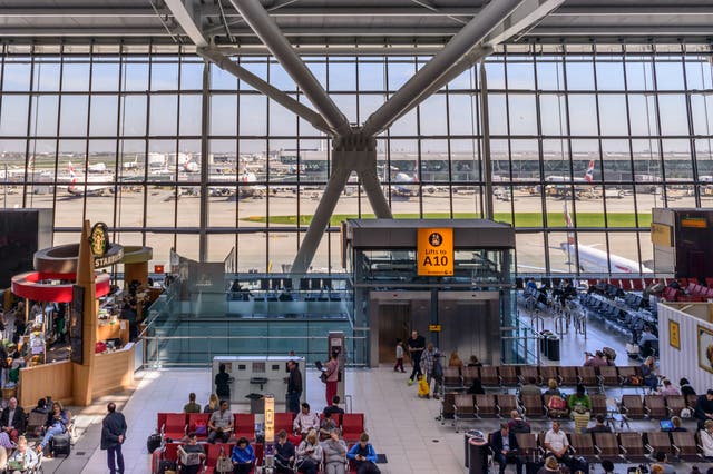 <p>London Heathrow Heathrow Terminal 5 will be especially busy on Monday as transatlantic services ramp up</p>
