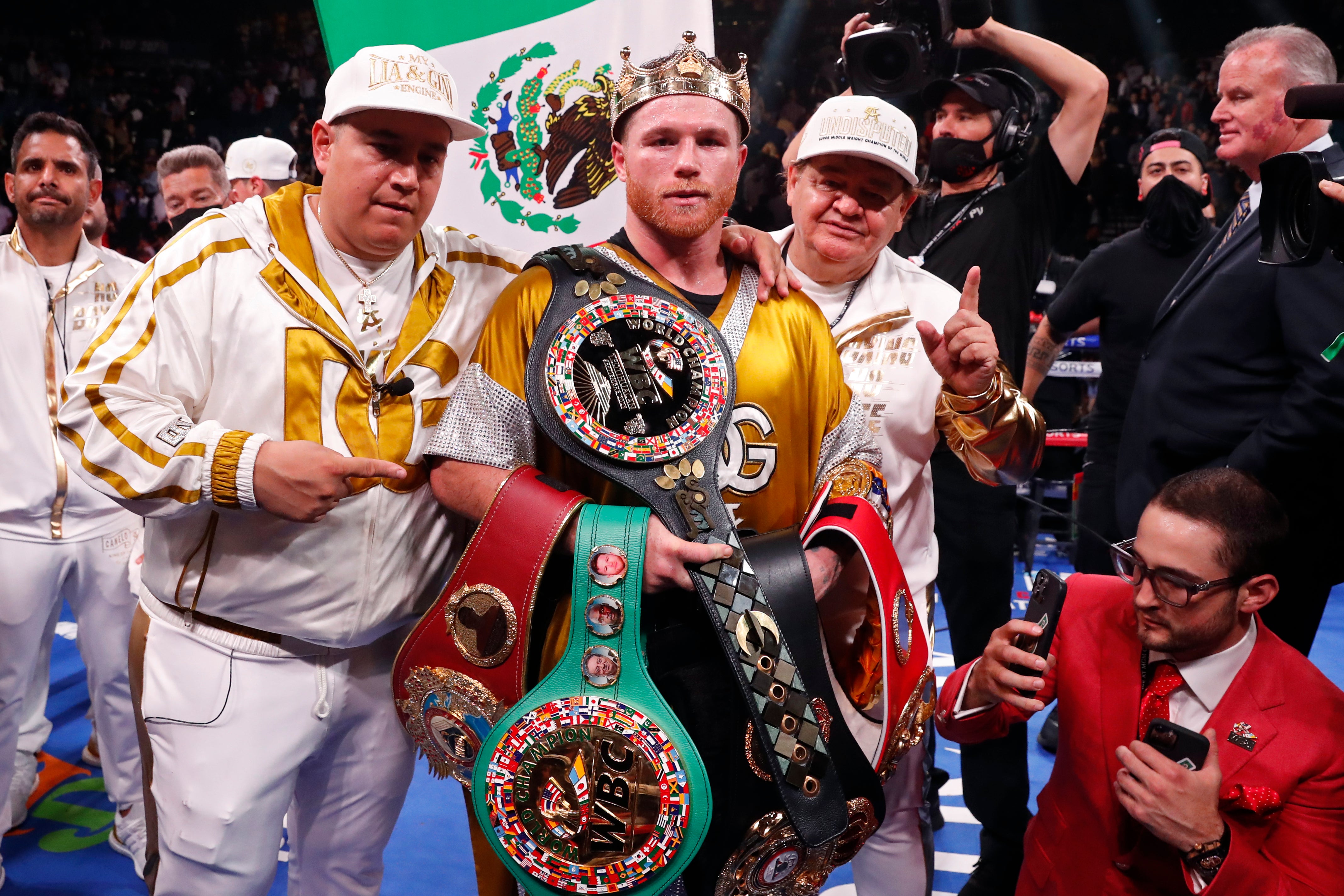 Saul Alvarez following his stoppage win against Caleb Plant in November