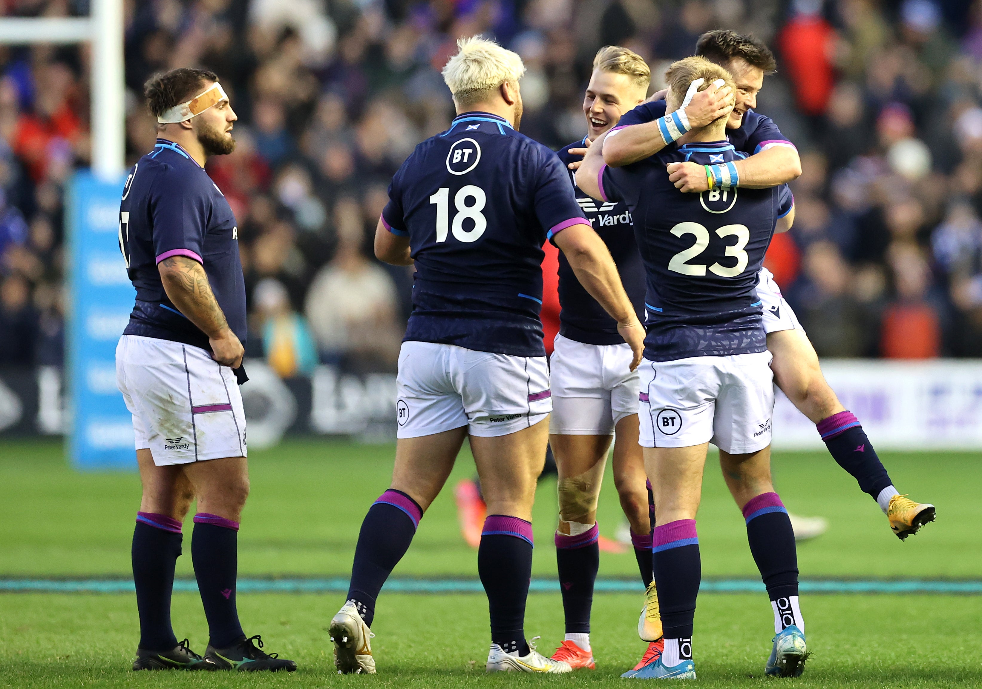 Scotland edged a breathless 15-13 win over Australia at Murrayfield (Steve Walsh/PA)