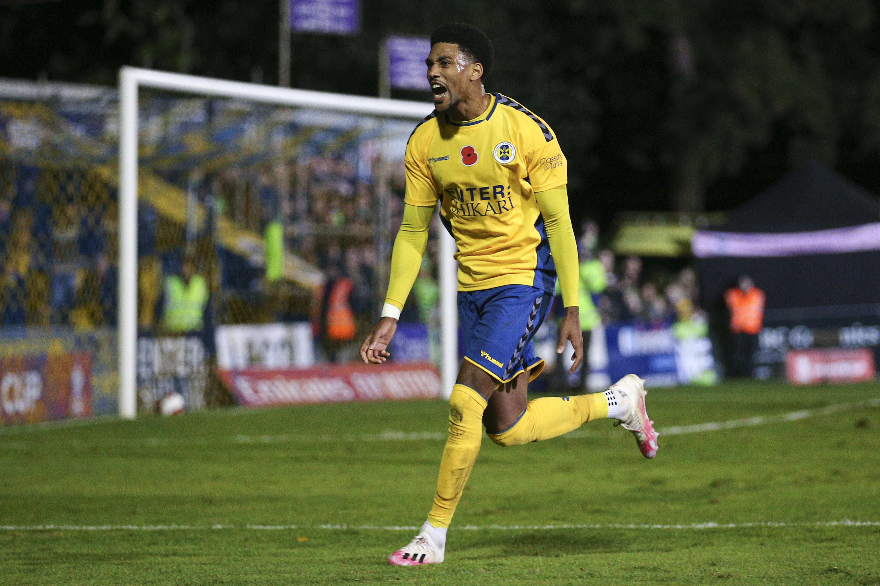 Shaun Jeffers sealed a famous FA Cup win for St Albans over Forest Green Rovers (Nigel French/PA)