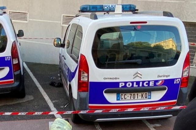 <p>A knifeman has been shot after attacking three police officers outside a police station in Cannes, southern France</p>
