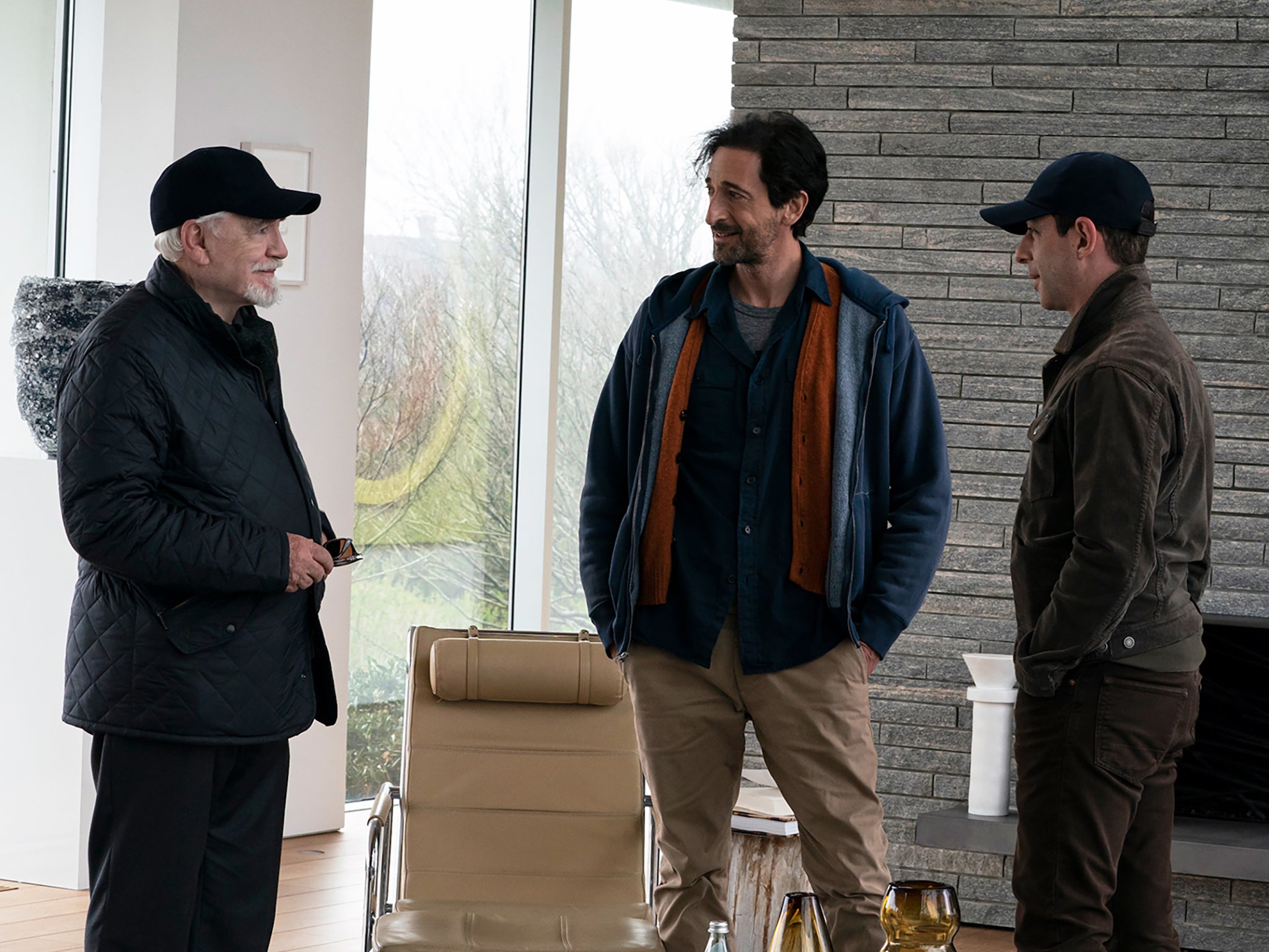 Brian Cox, Adrien Brody and Jeremy Strong in ‘Succession'