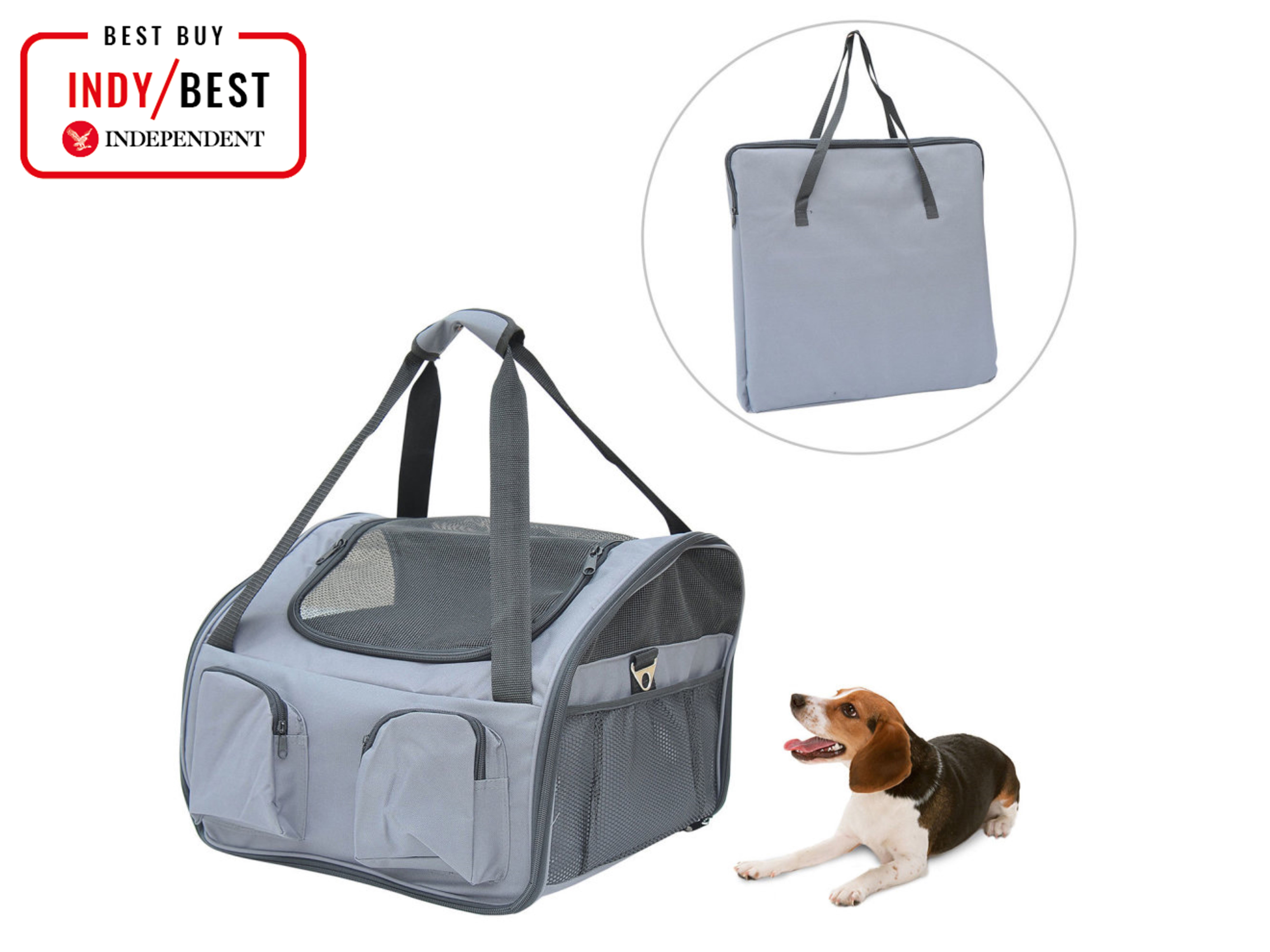 Small Cats & Small Dogs Small Size Kangrow Elegant Soft-Sided Carriers for Kittens Portable Grey Puppies Airline Approved Pet Travel Carrier with Built-in Safety Leash Foldable & Washable 