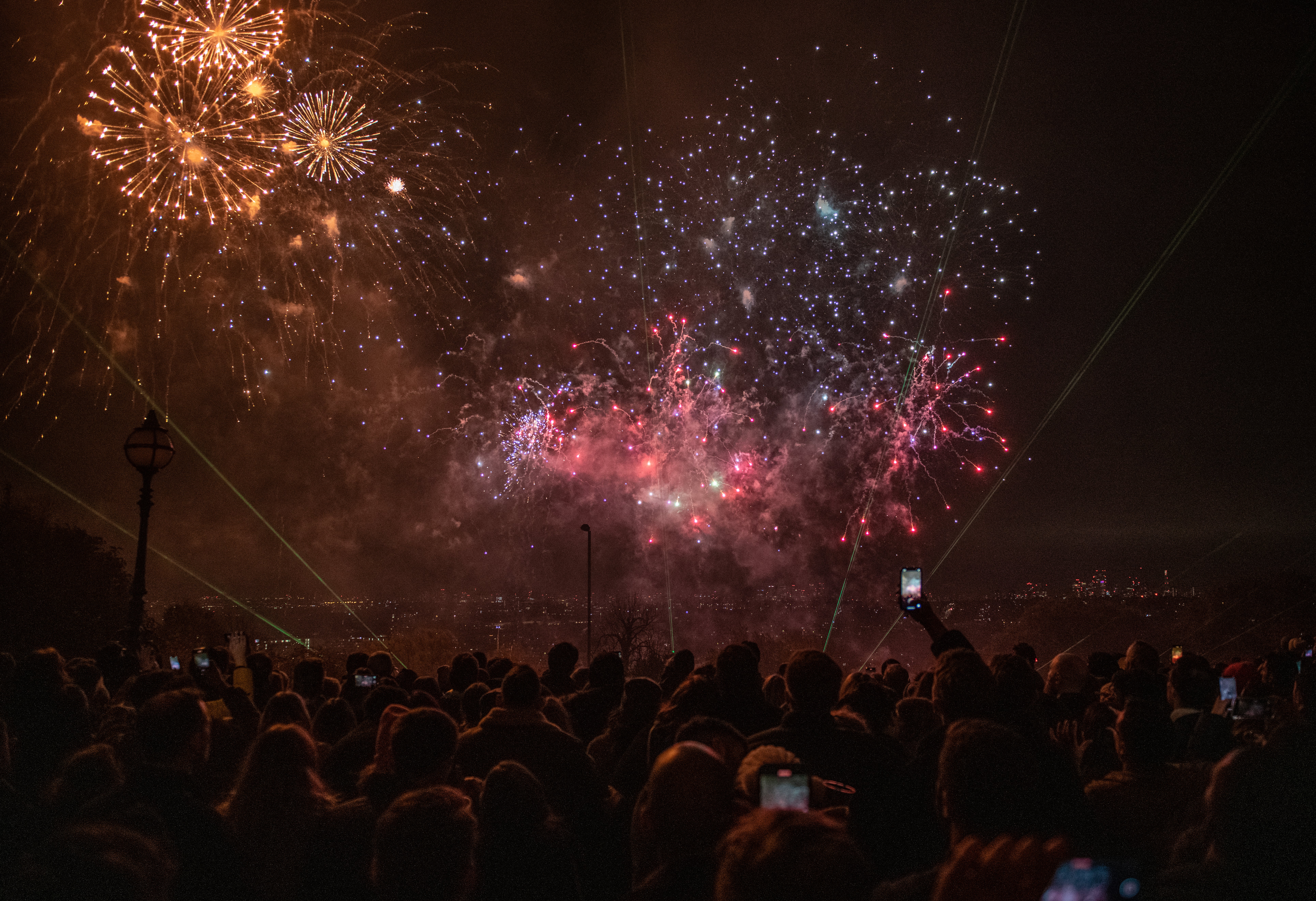 Fireworks in London on Bonfire night, 2021