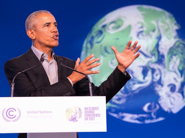 Barack Obama habla en la cumbre climática Cop26 en Glasgow