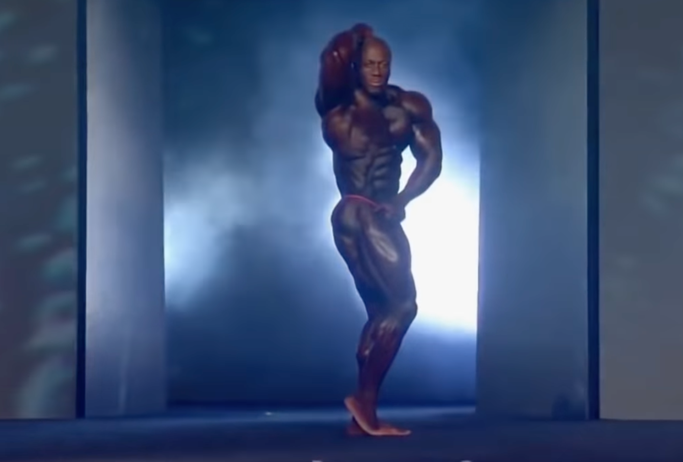 Shawn Rhoden competing at Mr Olympia in 2018