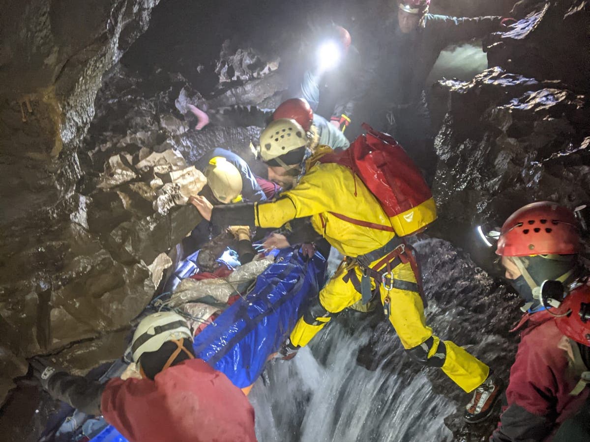 Brecon Beacons: Injured man rescued from cave after two days trapped inside