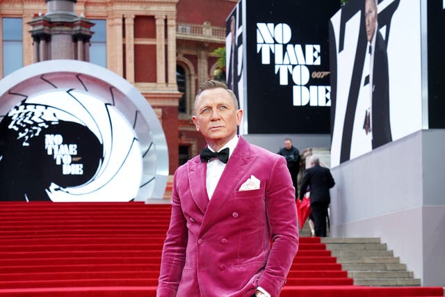 Daniel Craig attending the World Premiere of No Time To Die in September. The film helped to boost household spending on entertainment in October, according to Barclaycard (Ian West/PA)