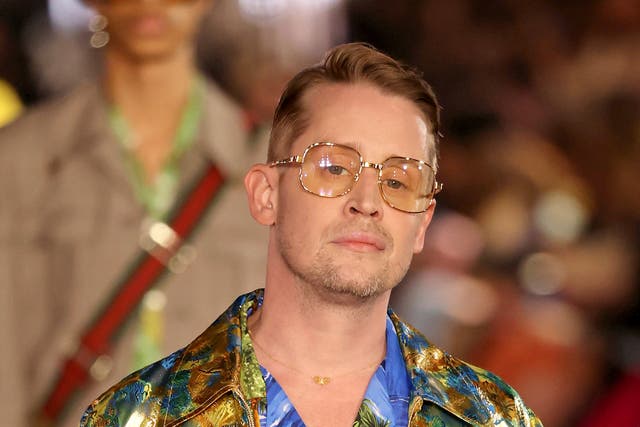 <p>Comeback kid: Macaulay Culkin walks the Gucci runway in early November</p>