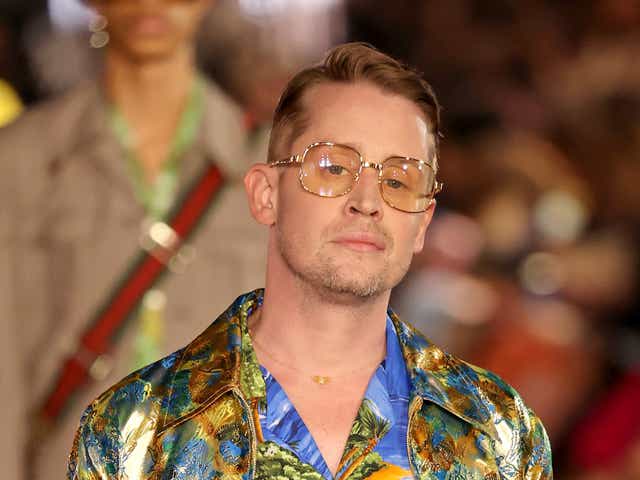 <p>Comeback kid: Macaulay Culkin walks the Gucci runway in early November</p>