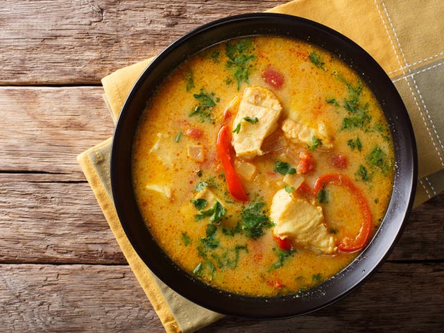 <p>This curry fish is a fast and warming stew </p>
