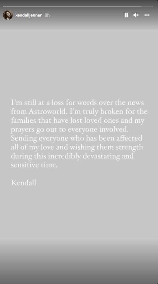 Kendall Jenner’s statement.