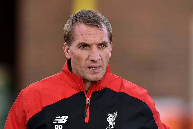 <p>Brendan Rodgers during his time as Liverpool coach</p>