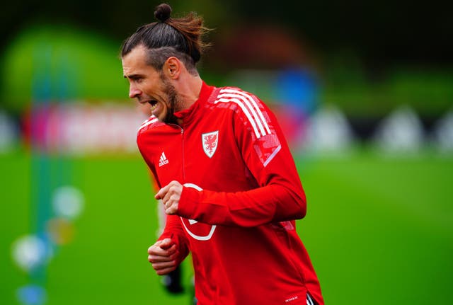 Gareth Bale was training with the Wales squad on Tuesday after a serious hamstring injury (Ben Birchall/PA)