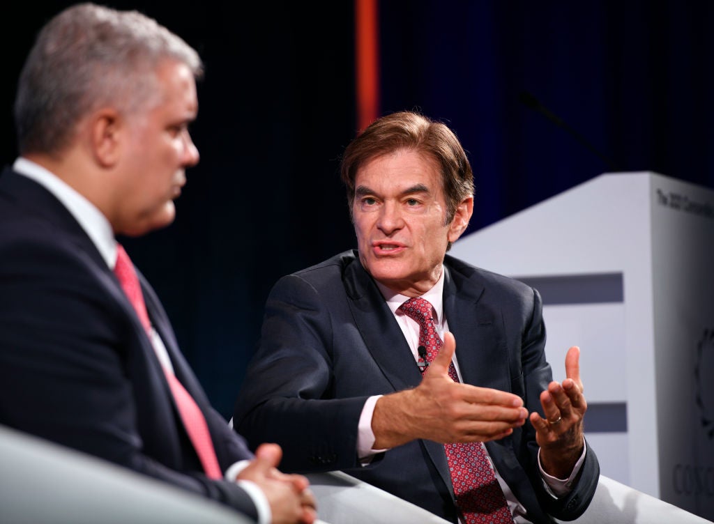 Dr Mehmet Oz, host of the daytime medical-themed talk show, speaks at the 2021 Concordia Annual Summit