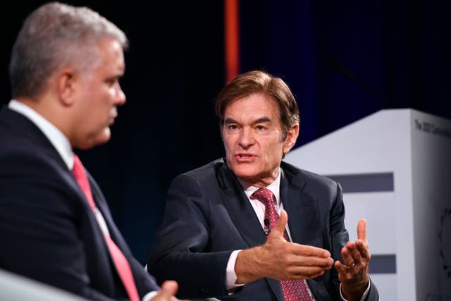 <p>Dr Mehmet Oz, host of the daytime medical-themed talk show, speaks at the 2021 Concordia Annual Summit</p>
