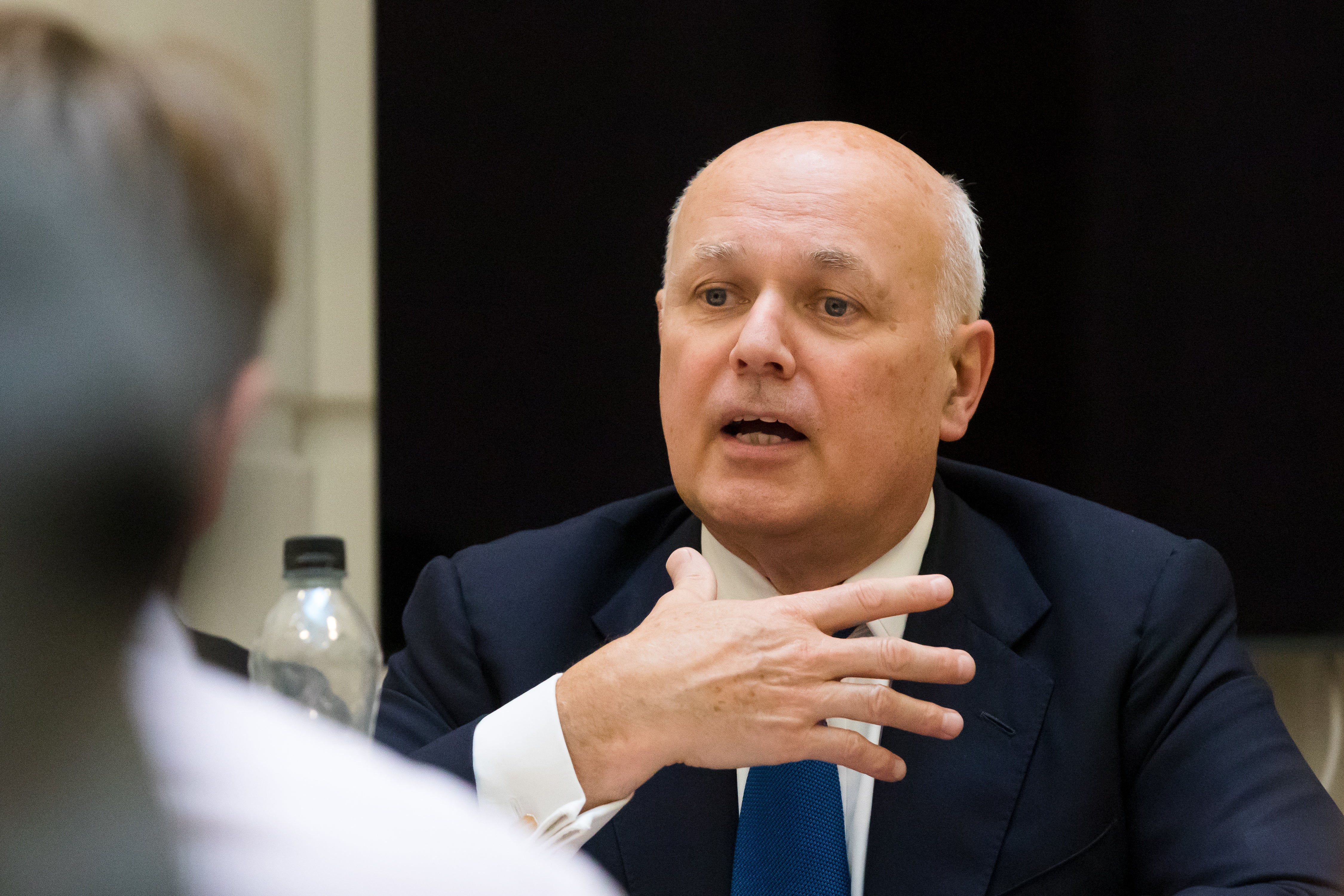Iain Duncan Smith MP speaks at a press conference for the launch of the All-Party Parliamentary Group on Magnitsky Sanctions in London, Britain, 20 October 2021.