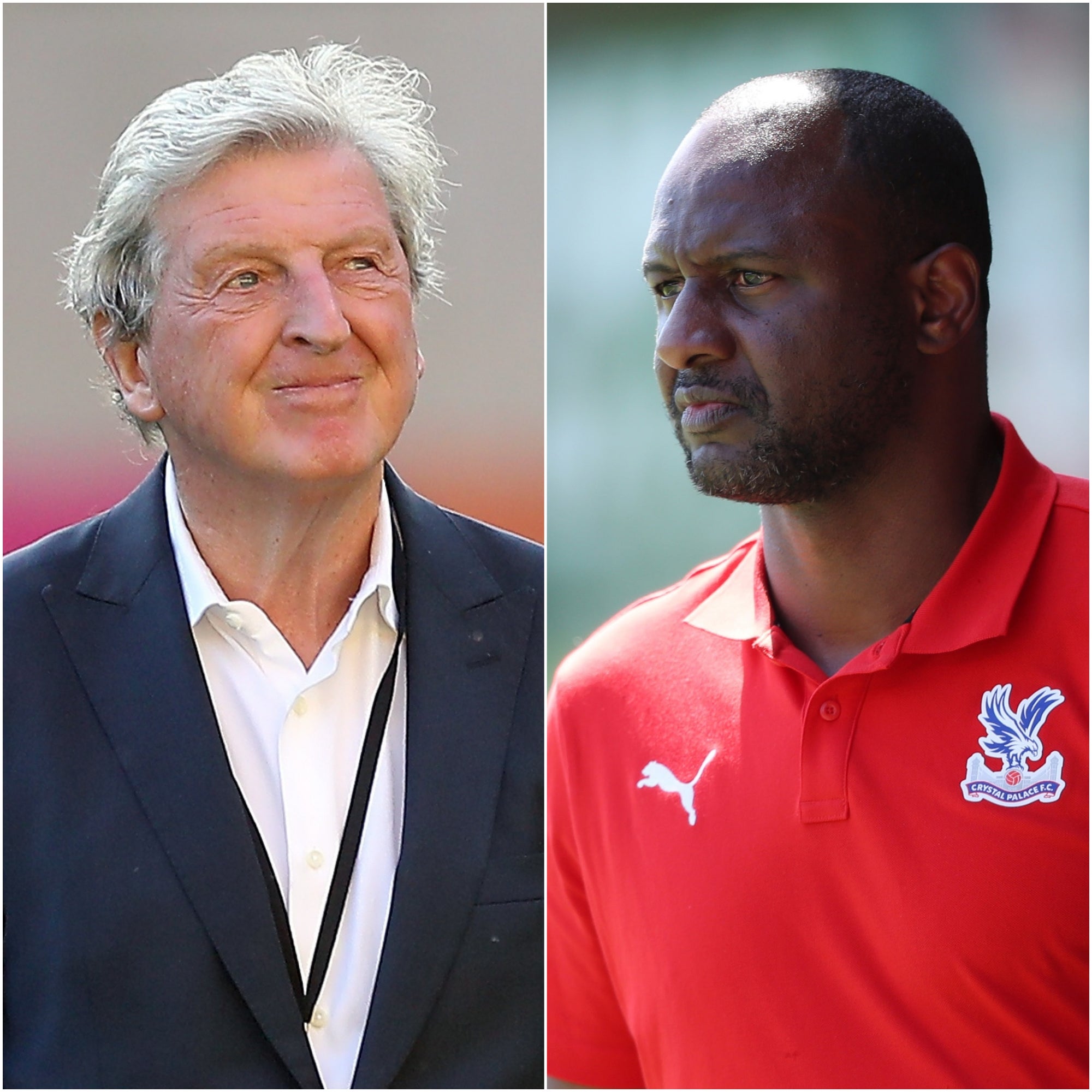 Roy Hodgson (left) believes Patrick Vieira has done a ‘wonderful job’ at Crystal Palace since he took over in the summer (Martin Rickett/Morgan Harlow/PA)