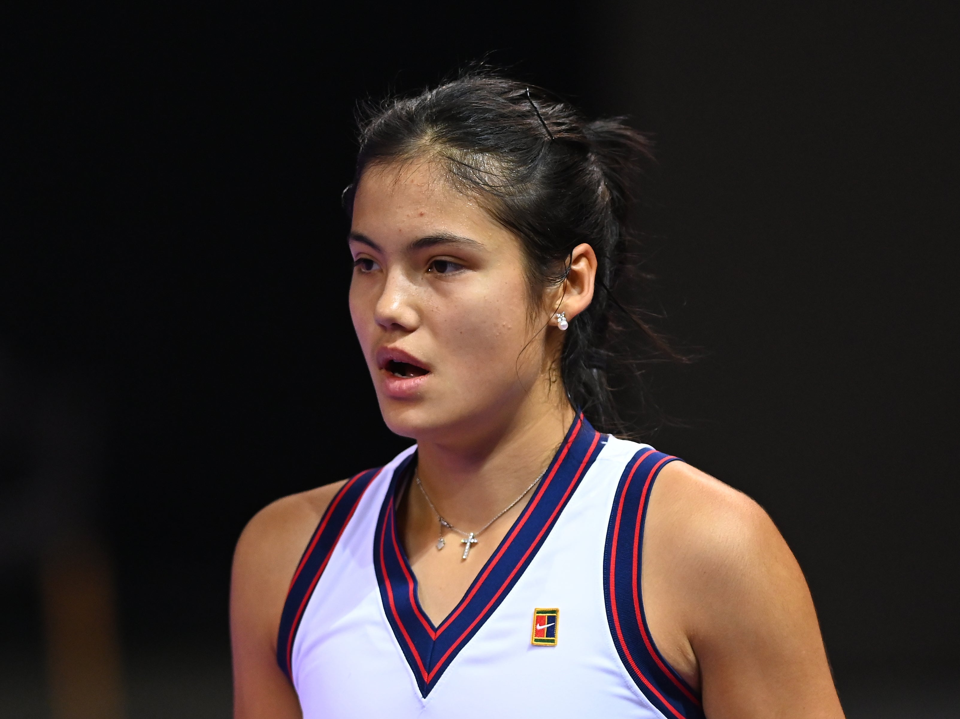 Emma Raducanu was beaten by Wang Xinyu in Linz (PA)