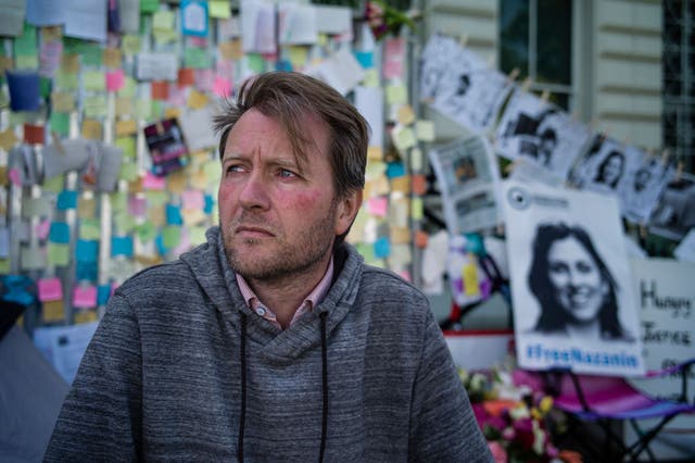 <p>Richard Ratcliffe is on day 18 of a hunger strike outside the UK Foreign Office </p>
