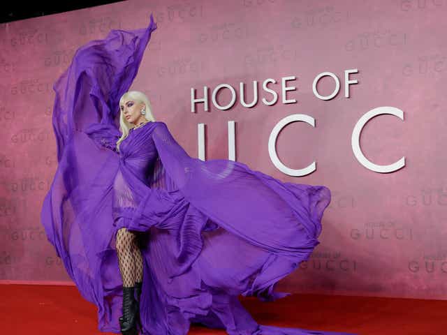 <p>Lady Gaga at the House of Gucci premiere</p>
