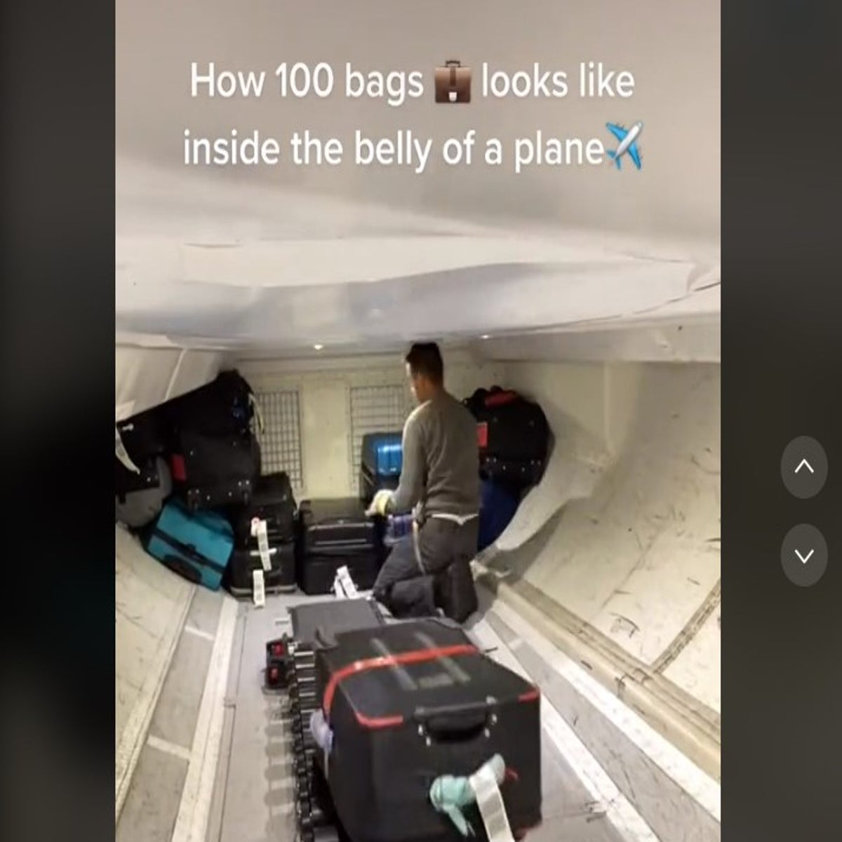 Baggage handler shows the complicated way luggage is loaded onto