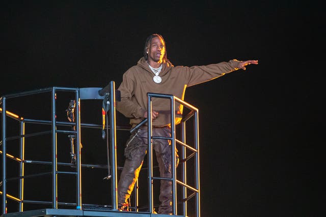 <p>Travis Scott performs during Astroworld festival on Friday night </p>