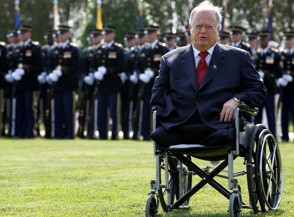 <p>Cleland at ceremonies marking the 2014 National POW/MIA Recognition Day at the Pentagon in Washington </p>