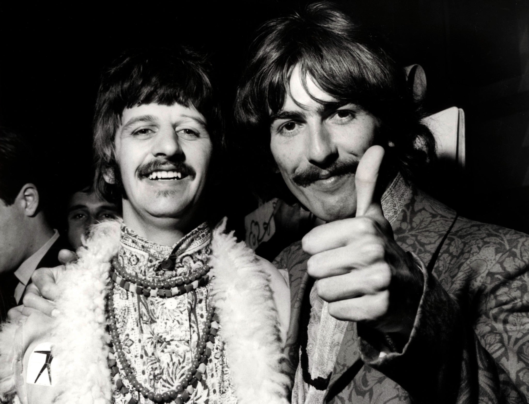 <p>Ringo Starr and George Harrison</p>