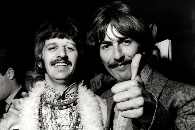 <p>Ringo Starr and George Harrison</p>