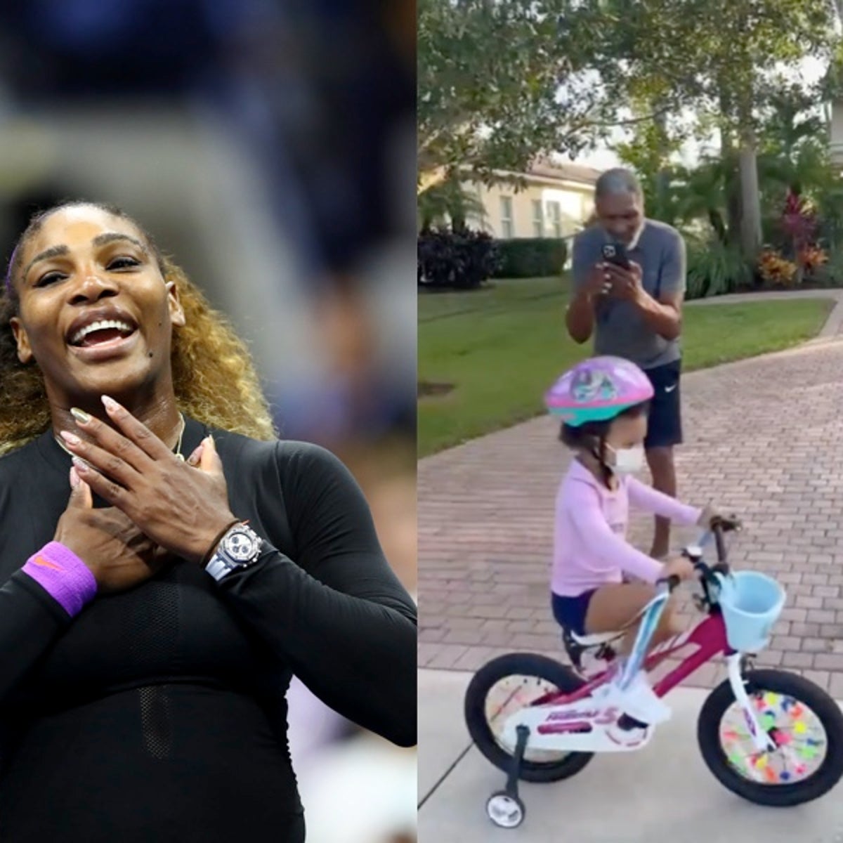 Serena Williams shares 'rare sighting' of her father as he plays with  granddaughter Olympia