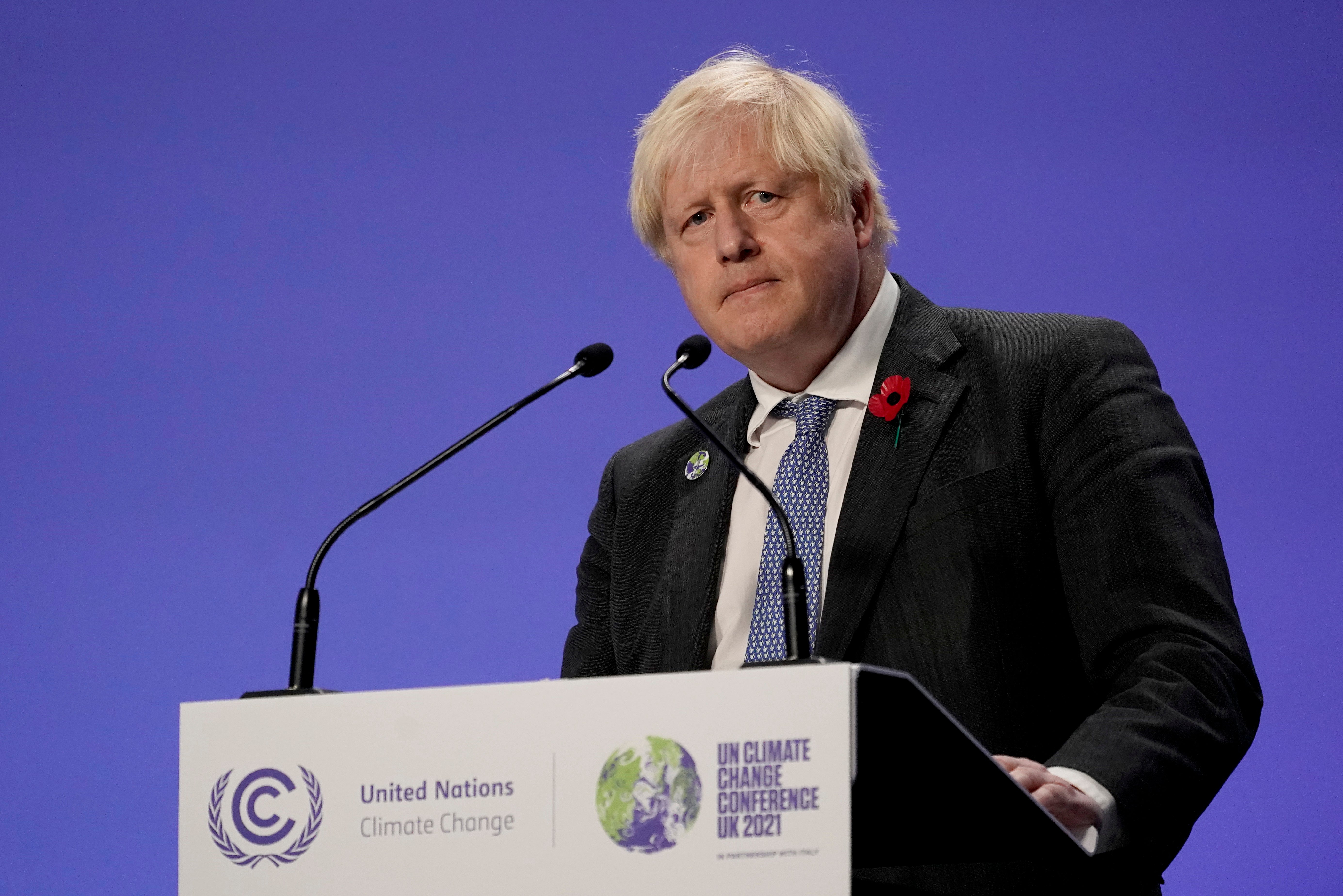 The PM speaking at the climate summit in Glasgow on Wednesday