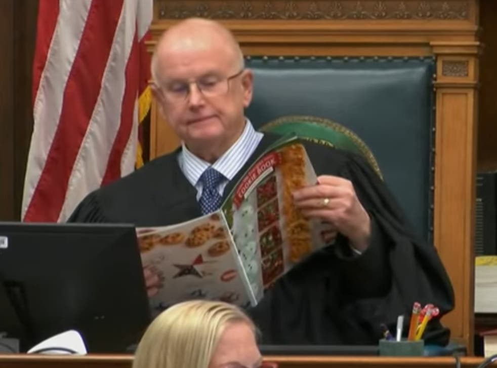 <p>The court TV visuals showed the judge entertaining himself with the cookie book for at least a minute before putting it aside</p>