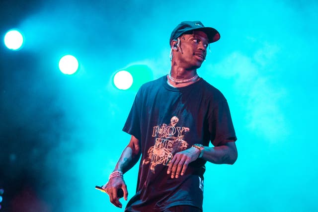 <p>In this file photo taken on 7 October 2018, rapper Travis Scott performs onstage at the ACL Music Festival at Zilker Park in Austin </p>