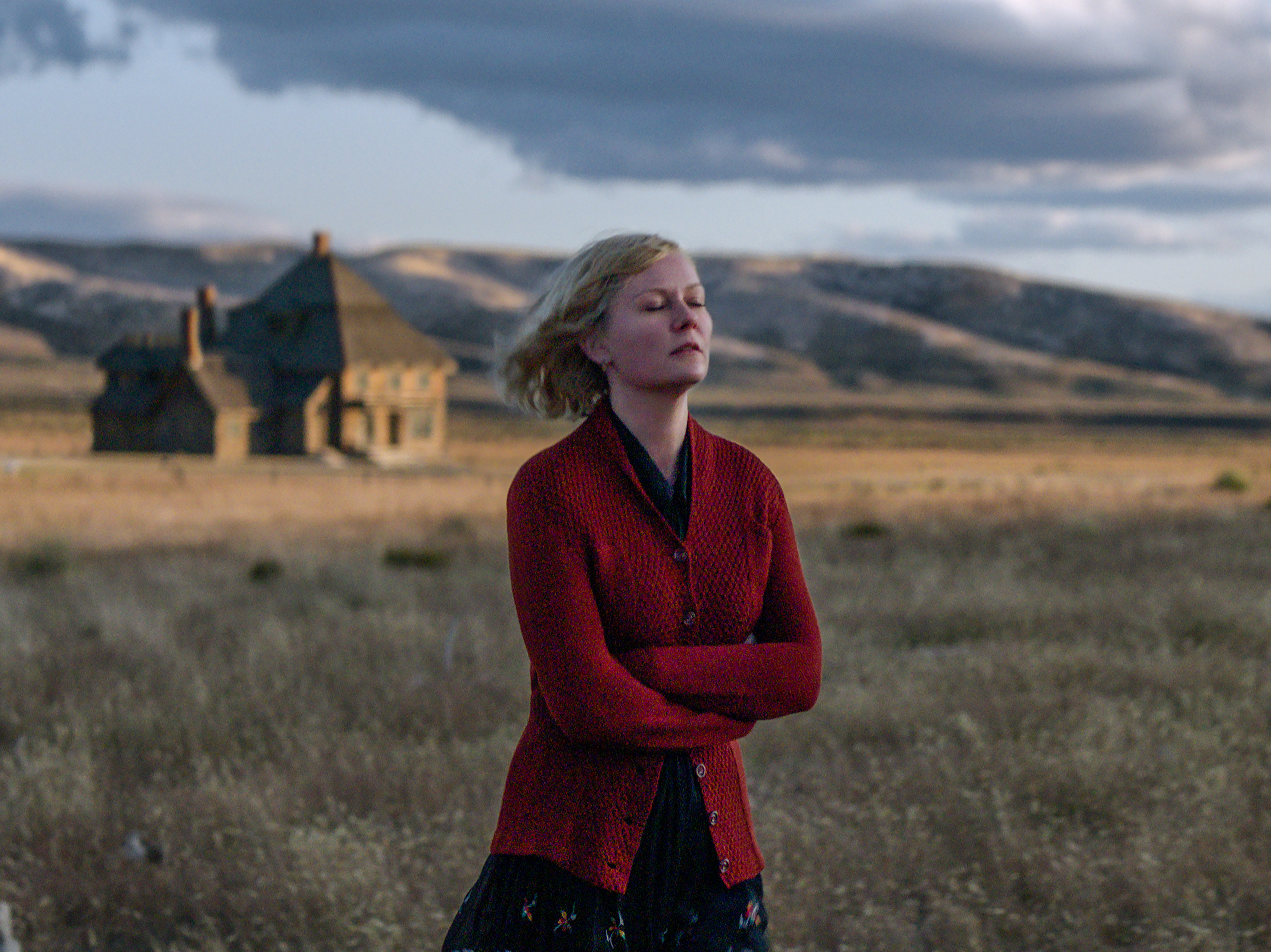 Lady in red: Kirsten Dunst as Rose Gordon in Jane Campion’s latest film, ‘The Power of the Dog'