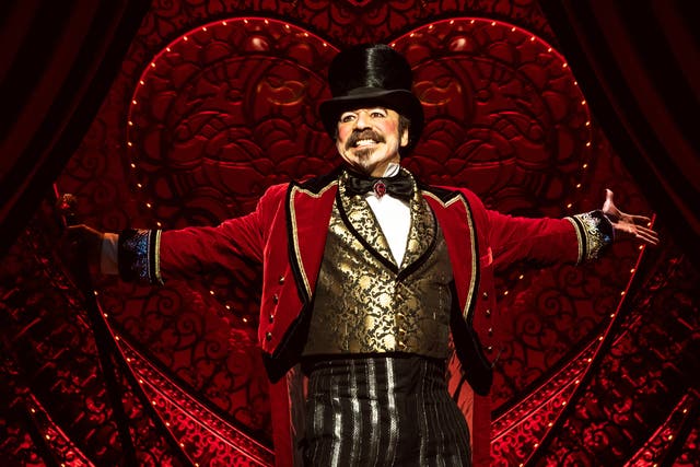 <p>Danny Burstein as Harold Zidler in the Broadway production of Moulin Rouge!</p>