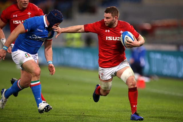 <p>Thomas Young in action for Wales against Italy in 2019</p>